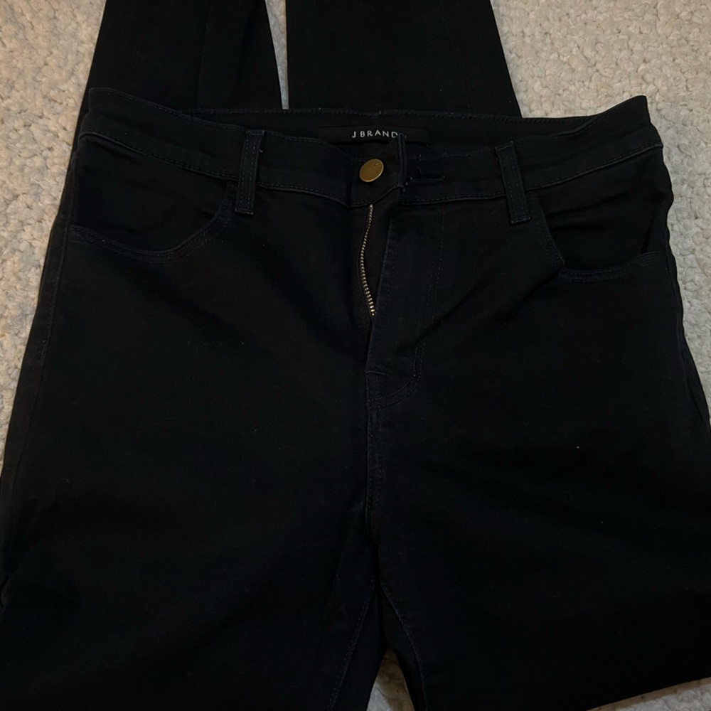 JBRAND jeans. Straight leg. Stretch. High rise. Dark wash.